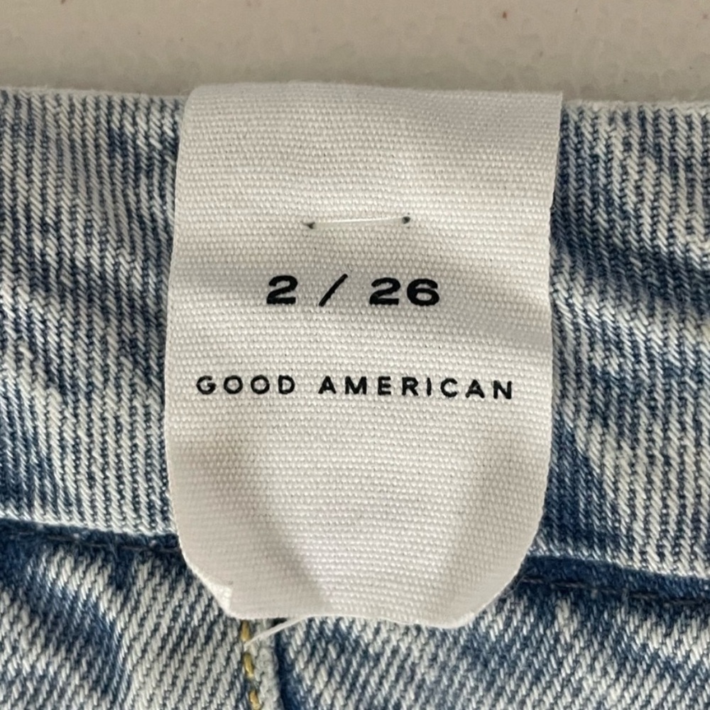GOOD AMERICAN NWT GOOD 90’s DUSTER CROP STRAIGHT LEG JEANS INDIGO 101 2/26 - Picture 6 of 11
